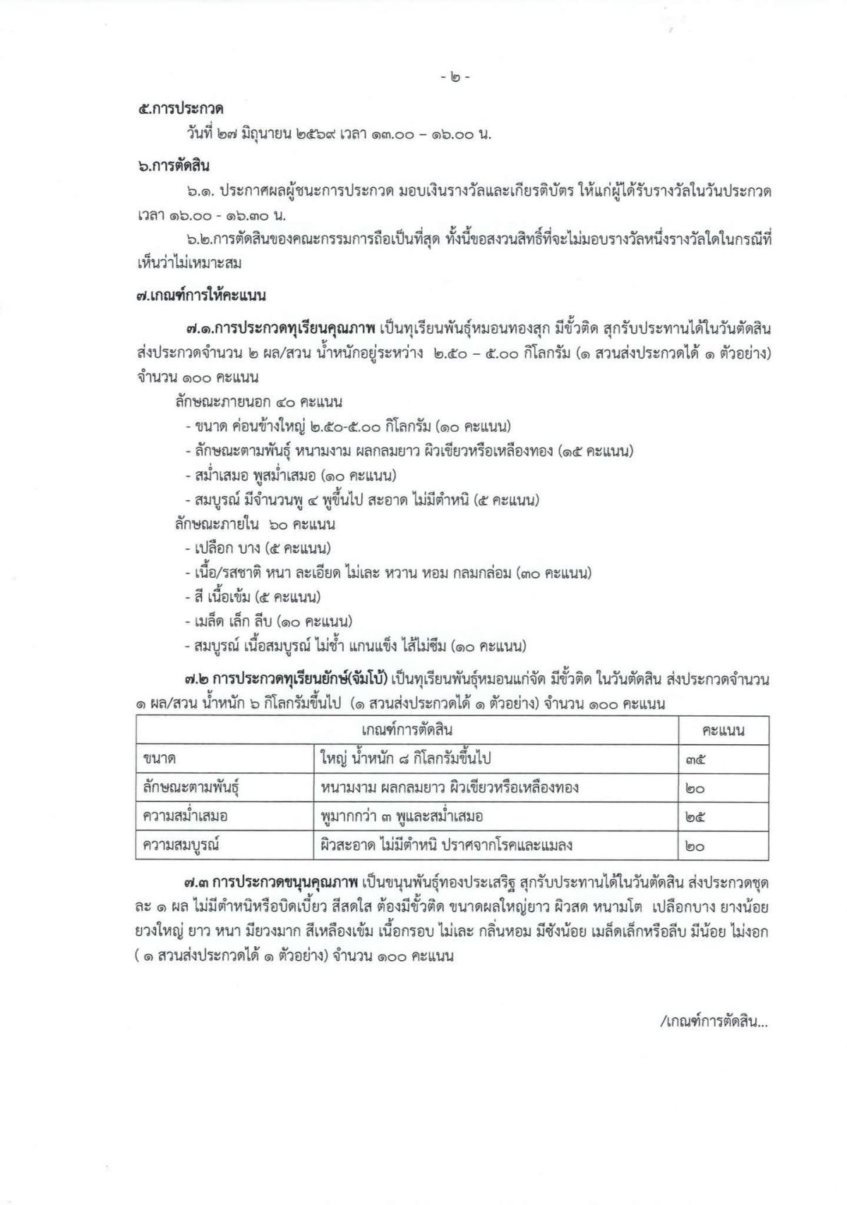 ประกาศหลักเกณฑ์การประกวดผลผลิตทางการเกษตร โครงการส่งเสริมอาชีพเกษตรกรและของดีตำบลลำเพียก ประจำปีงบประมาณ 2569
